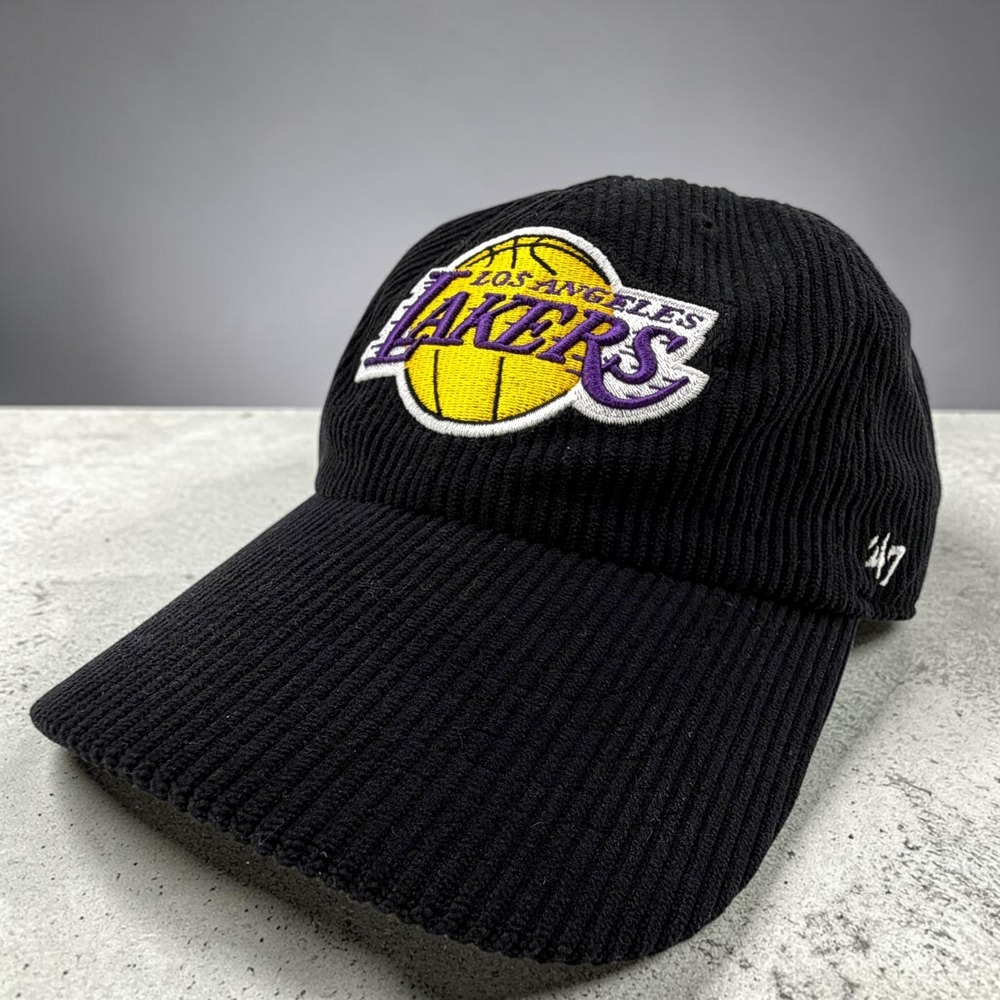 Los Angeles Lakers Corduroy Hat '47 Brand Clean Up Adjustable Strapback Cap NEW - Picture 1 of 11